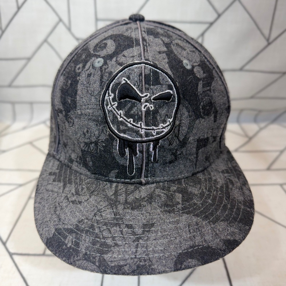 Disney Hat OS Grey Nightmare Before Christmas Jack Skellington Drip Flexfit